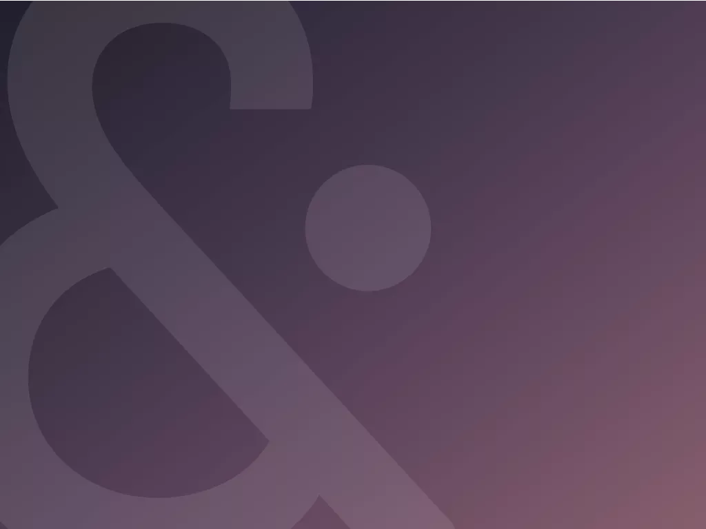 &Partners brand graphic with a large ampersand on a purple background